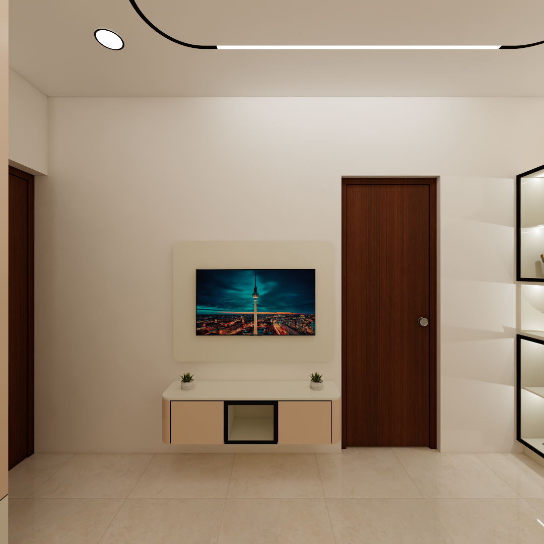 master bedroom interior design with tv unit