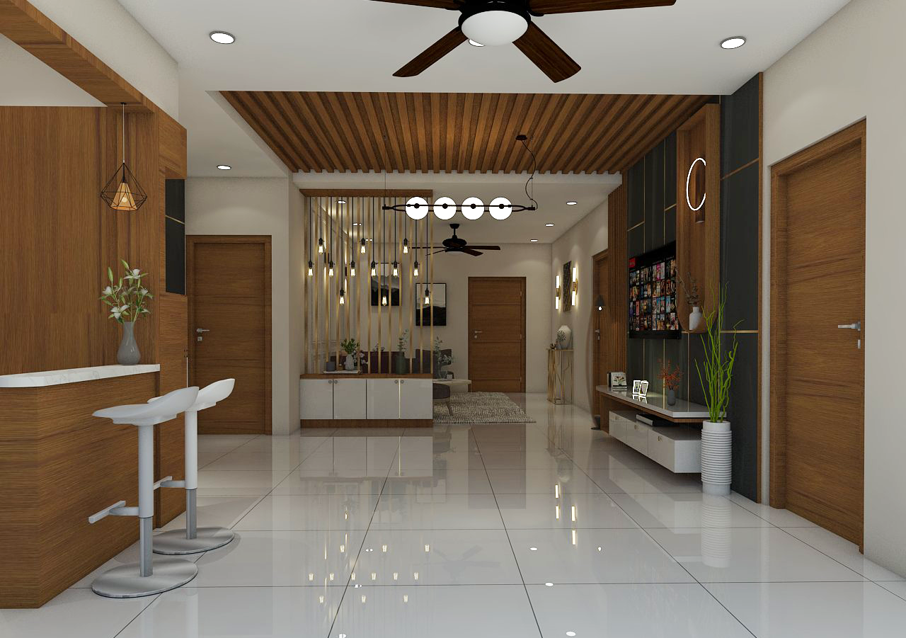 Modern Living Room Partition Wall Design (2)