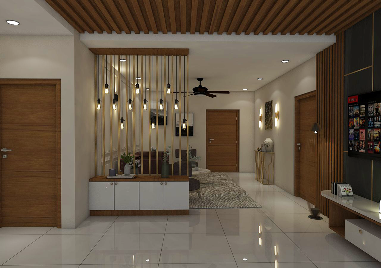 Modern Living Room Partition Wall Design