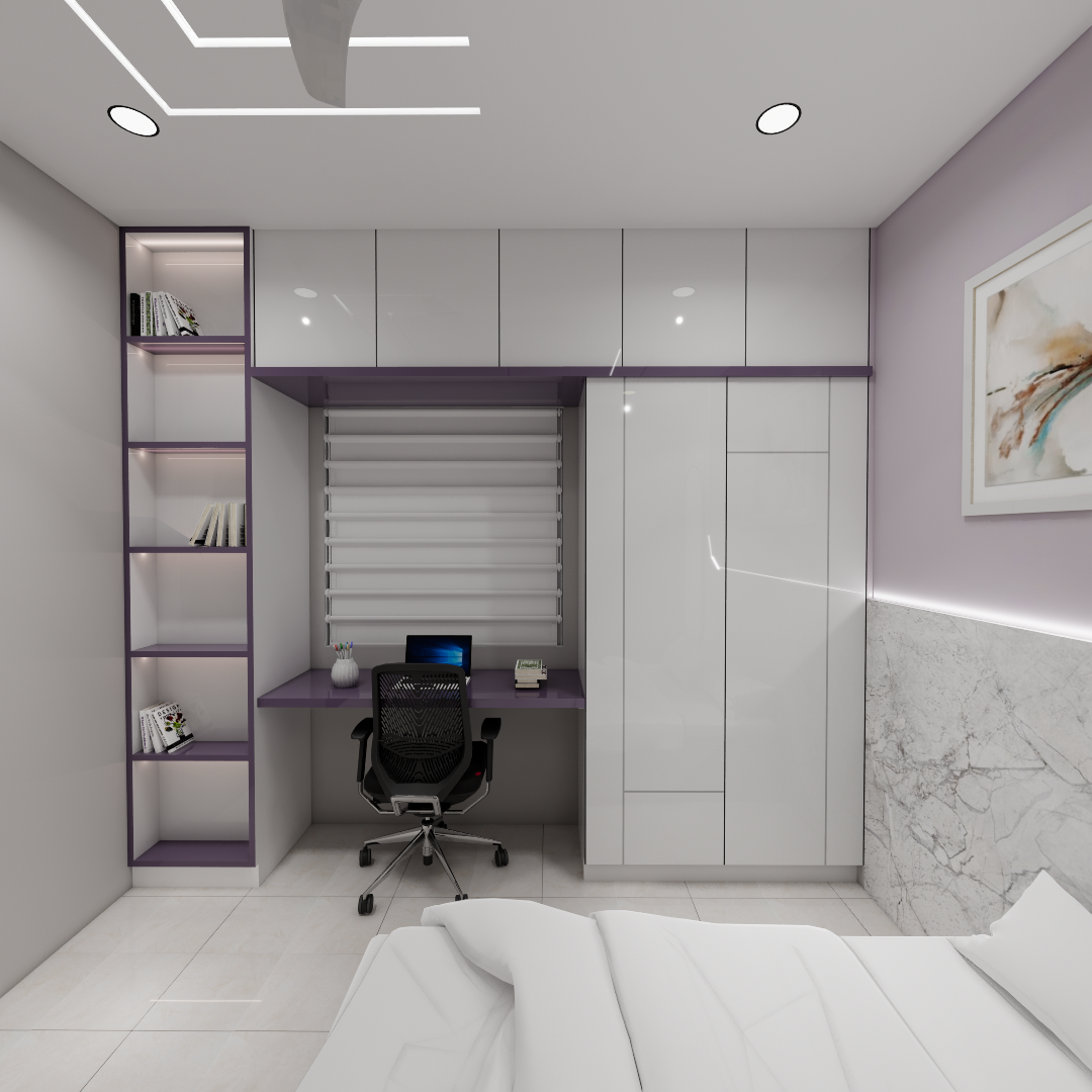 kids bedroom interior design with wardrobe